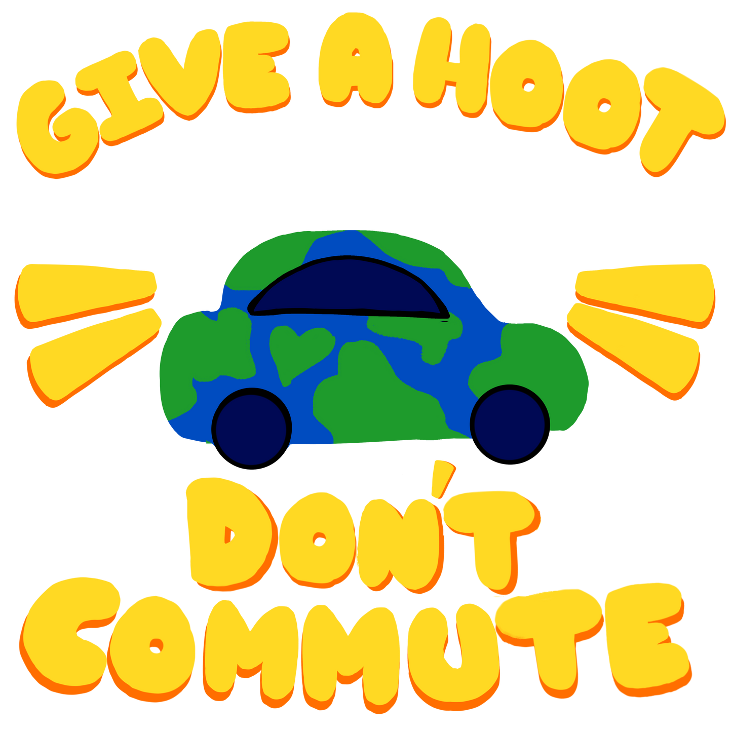 Give A Hoot Don't Commute- Ladies Fit T-shirt