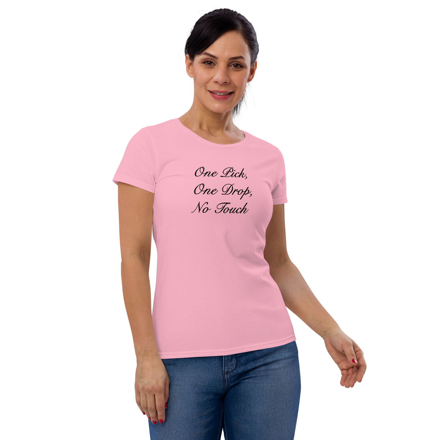 One Pick, One Drop, No Touch Graphic T-Shirt  Ladies Cut