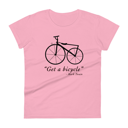 Mark Twain “Get a Bicycle” T-Shirt Ladies Fit